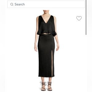 Free People 2-Piece No Excuse Ruffle Ribbed Top & Skirt Set